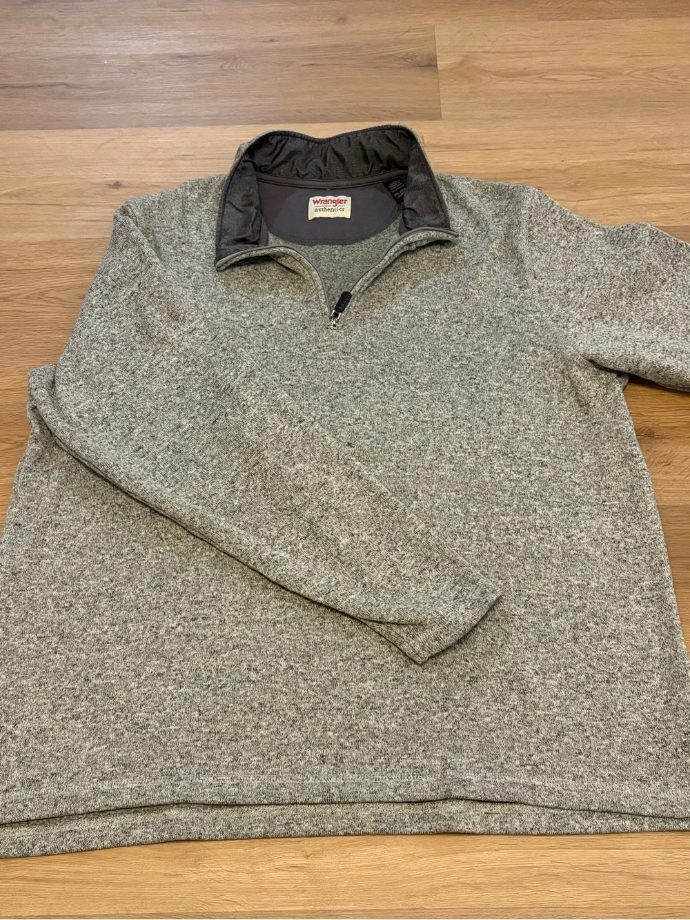 Wrangler Authentics Men's Quarter-Zip Gray Pullover Sweater XXL (2XL)